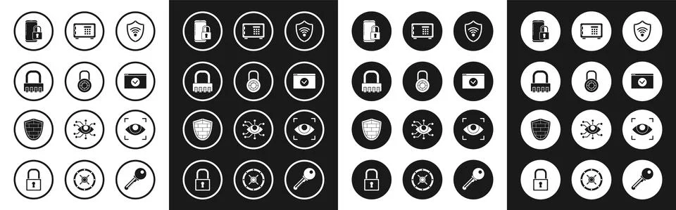 Set Shield with WiFi wireless internet network Safe combination lock wheel Sm 库存插图