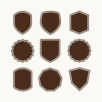 A set of shields. Elements for illustrations and logos 库存插图