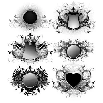 Set of shields Stock Illustration
