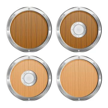 Set of shields vector illustration isolated on white background Stock Illustration