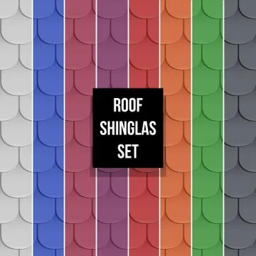 Set of Shingles roof seamless patterns イラスト素材