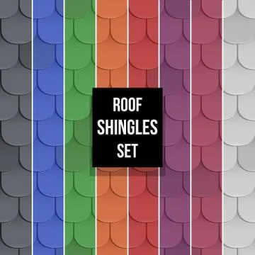 Set of Shingles roof seamless patterns イラスト素材