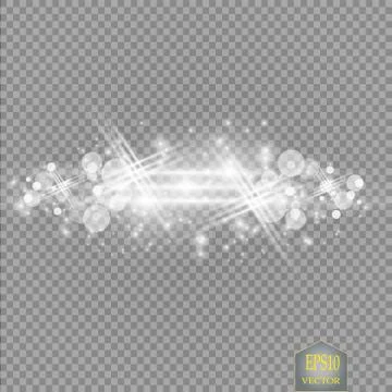 Set. Shining star, the sun particles and sparks with a highlight effect, color Illustrazione stock