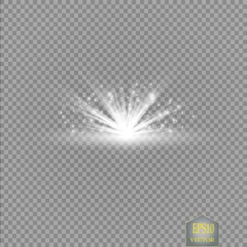 Set. Shining star, the sun particles and sparks with a highlight effect, color Stock Illustration