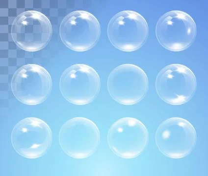 Set of shiny bubbles vector illustration Stock Illustration