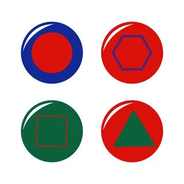 A set of shiny, colorful vector icons features glossy round buttons Ilustración de archivo