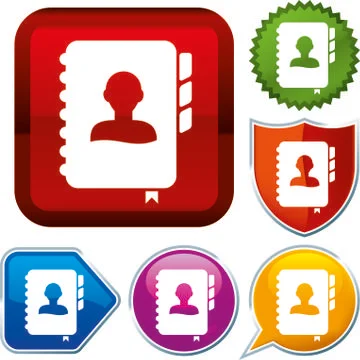 Set shiny icon series on buttons. Agenda Stock Illustration