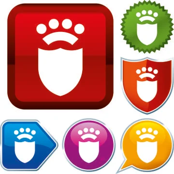 Set shiny icon series on buttons. Emblem. Stock Illustration