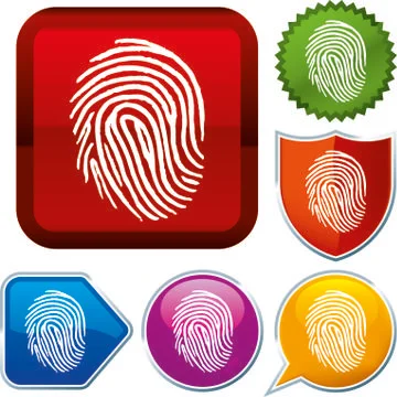 Set shiny icon series on buttons. Identity. Stock Illustration