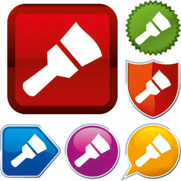 Set shiny icon series on buttons. Paint. Stock Illustration