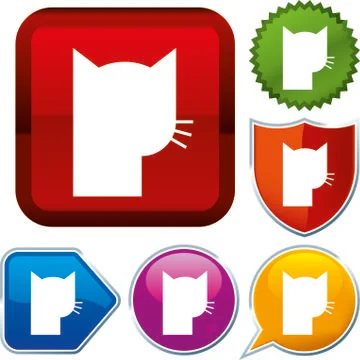 Set shiny icon series on buttons. Pet. Stock Illustration