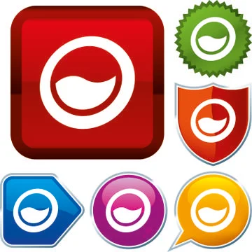 Set shiny icon series on buttons. Water. Stock Illustration