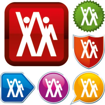 Set shiny icon series on buttons. Winner. Stock Illustration