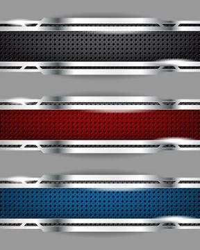 Set of shiny metal frames Stock Illustration