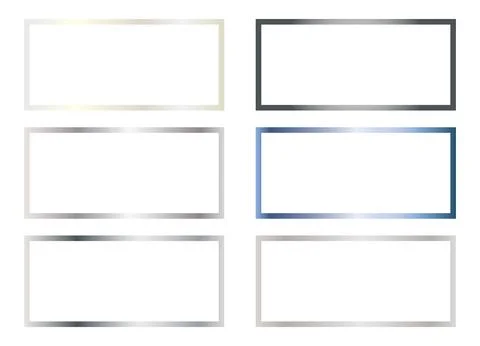 Set of shiny metallic frames, vector illustration. Stock Illustration