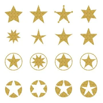 Set of shiny star icons Stock Illustration