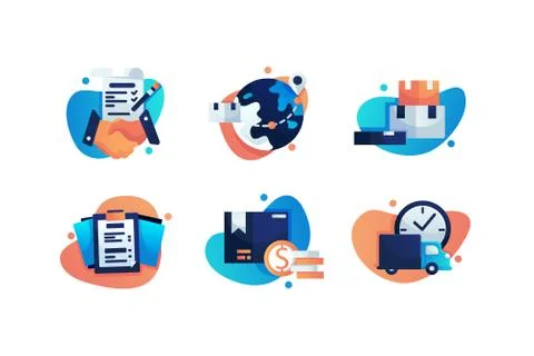 Set shippin icons Illustrazione stock