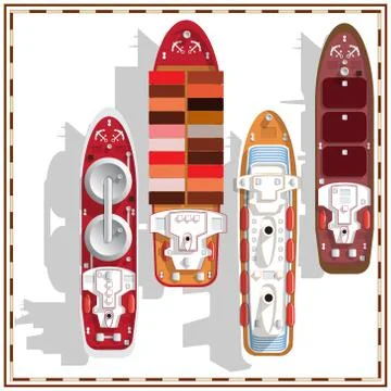 A set of ships. Stock Illustration