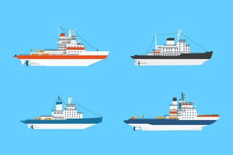 Set of ships Stock Illustration