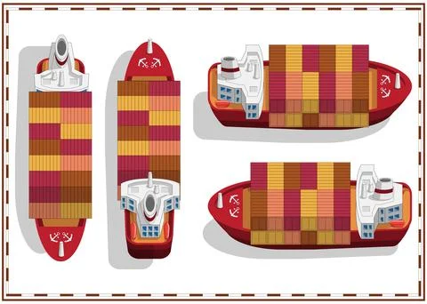 Set of ships. Stock Illustration