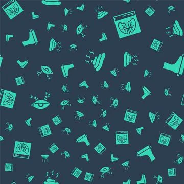 Set Shit, Lungs x-ray, Insomnia and Flat foot on seamless pattern. Vector 스톡 일러스트