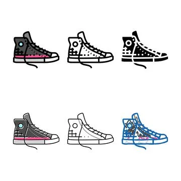 Set shoes emo color icon vector Stock Illustration