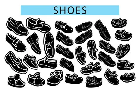Set of Shoes vector background Stock Illustration