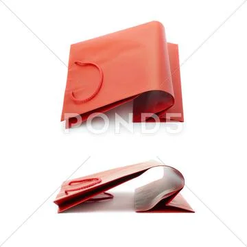 Set of Shopping bag isolated over the white background Stock Photos
