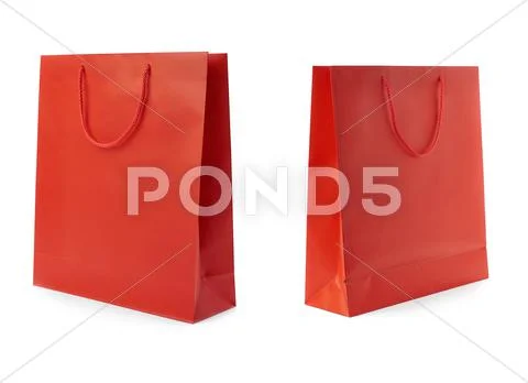 Set of Shopping bag isolated over the white background Stock Photos