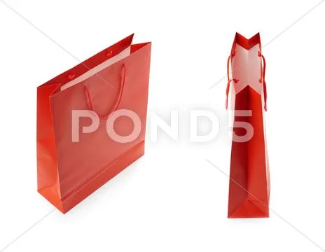 Set of Shopping bag isolated over the white background Stock Photos
