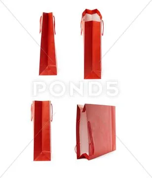 Set of Shopping bag isolated over the white background Stock Photos