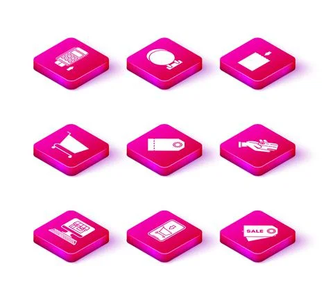 Set Shopping building on screen computer, Blank label template price tag, Price Stockillustratie