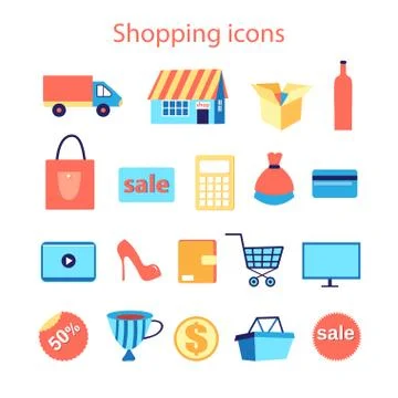 Set of shopping icons Stock Illustration