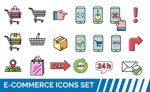 Set of shopping icons set. Vector illustration EPS10. Stock Illustration