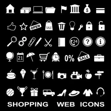 Set of the shopping web icons Illustrazione stock
