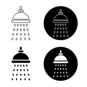 Set of Shower Head Icon Vector Illustration Illustrazione stock