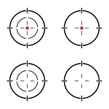 Set of Sight gun vector icon. Modern target illustration of crosshair symbol Stock Illustration