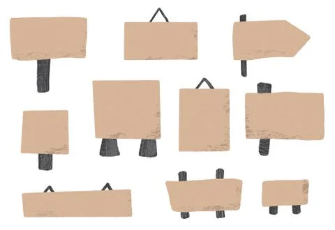 Set of sign plates isolated. Vector badges for text. collection of signboards Stock Illustration