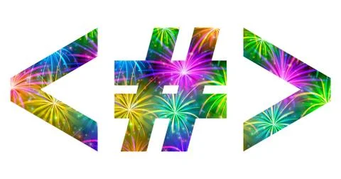 Set of signs, firework Stock Illustration