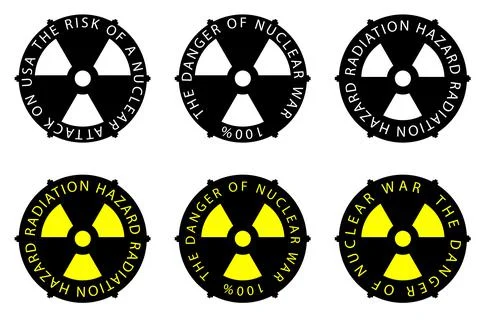 Set of signs of nuclear or atomic danger. Stock-Illustration