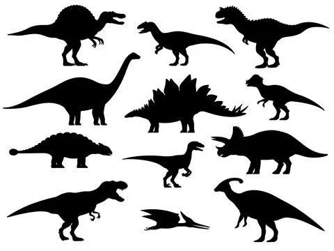 Set silhouettes of dinosaurs Illustration