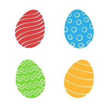 Set of silhouettes of Easter eggs Stock Illustration