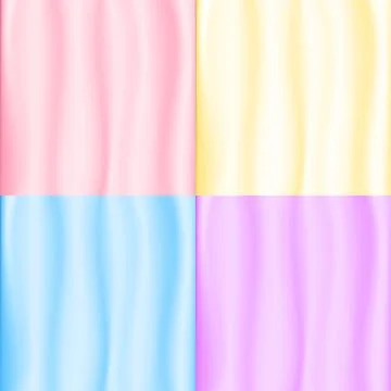 Set of silky curtain backgrounds. Stock Illustration