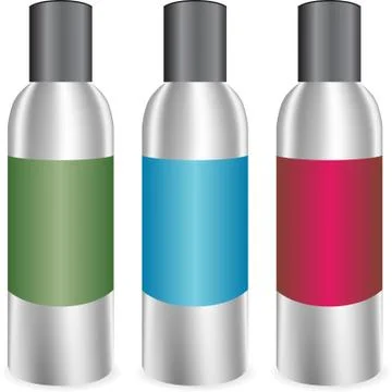 Set of silver bottles Stock Illustration