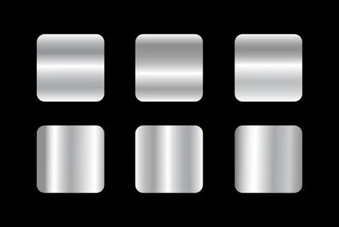Set of silver gradients. Illustrazione stock