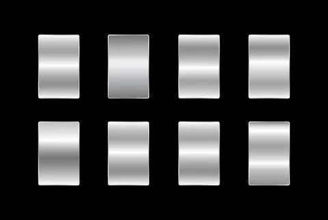 Set of silver gradients Stock Illustration
