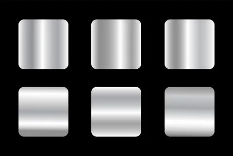 Set of Silver Metallic Gradients Stock Illustration