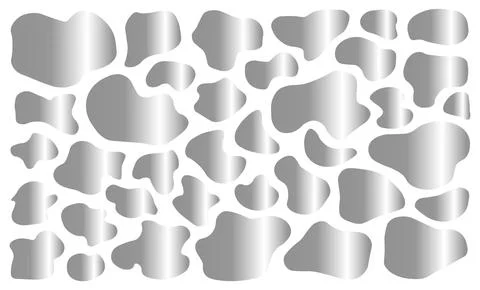Set of silver organic shapes. liquid shapes, graphic design elements. Brigh.. Stockillustratie