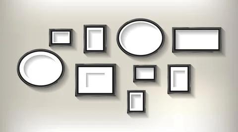 A set of silver photo frames イラスト素材