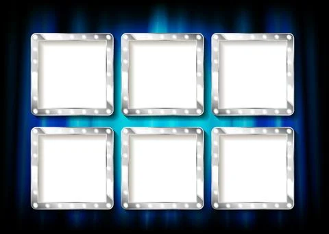 Set of silver picture frames Stock Illustration